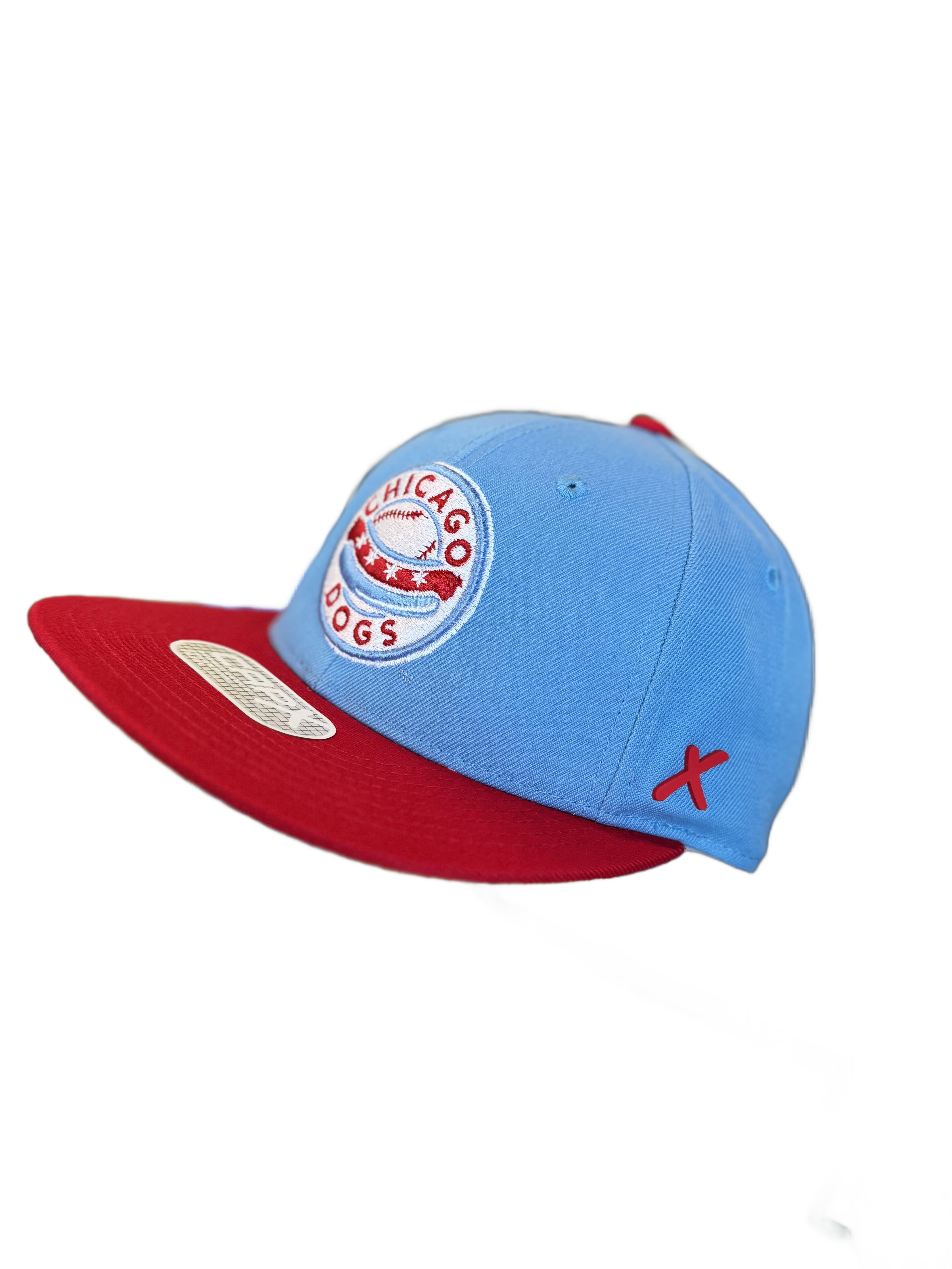 CHICAGO DOGS BLUE / RED BRIM FITTED HAT - Image 2