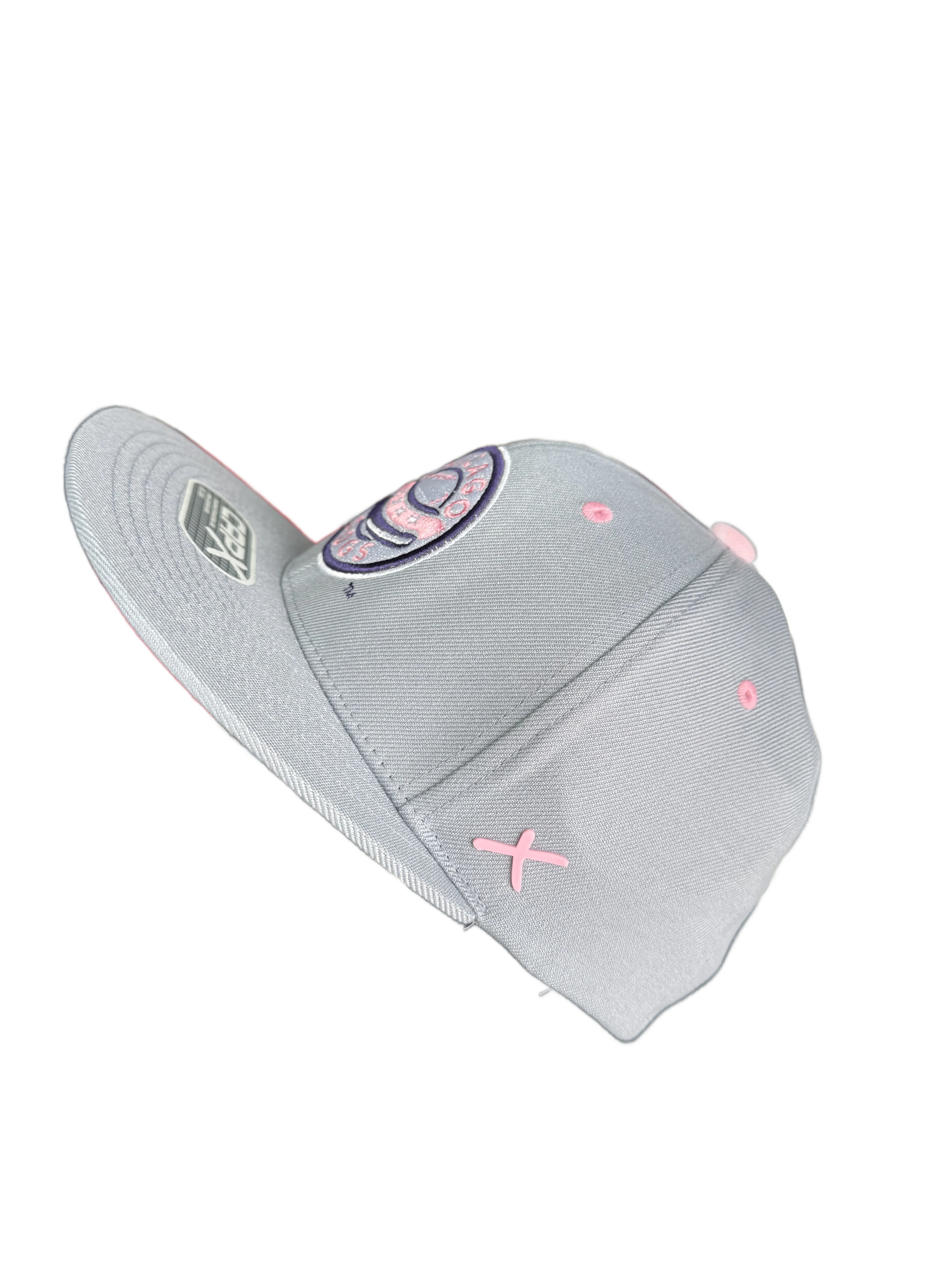 CHICAGO DOGS GREY / PINK STRETCH FIT FLAT BRIM HAT - Image 2