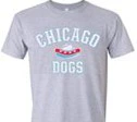 Chicago Dogs Heather Grey Baseball & Hot Dog logo