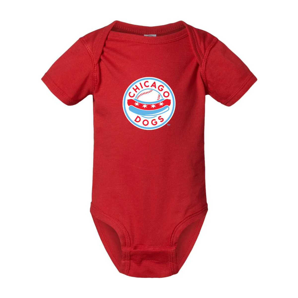 CHICAGO DOG'S INFANT ONESIE CIRCLE LOGO - RED