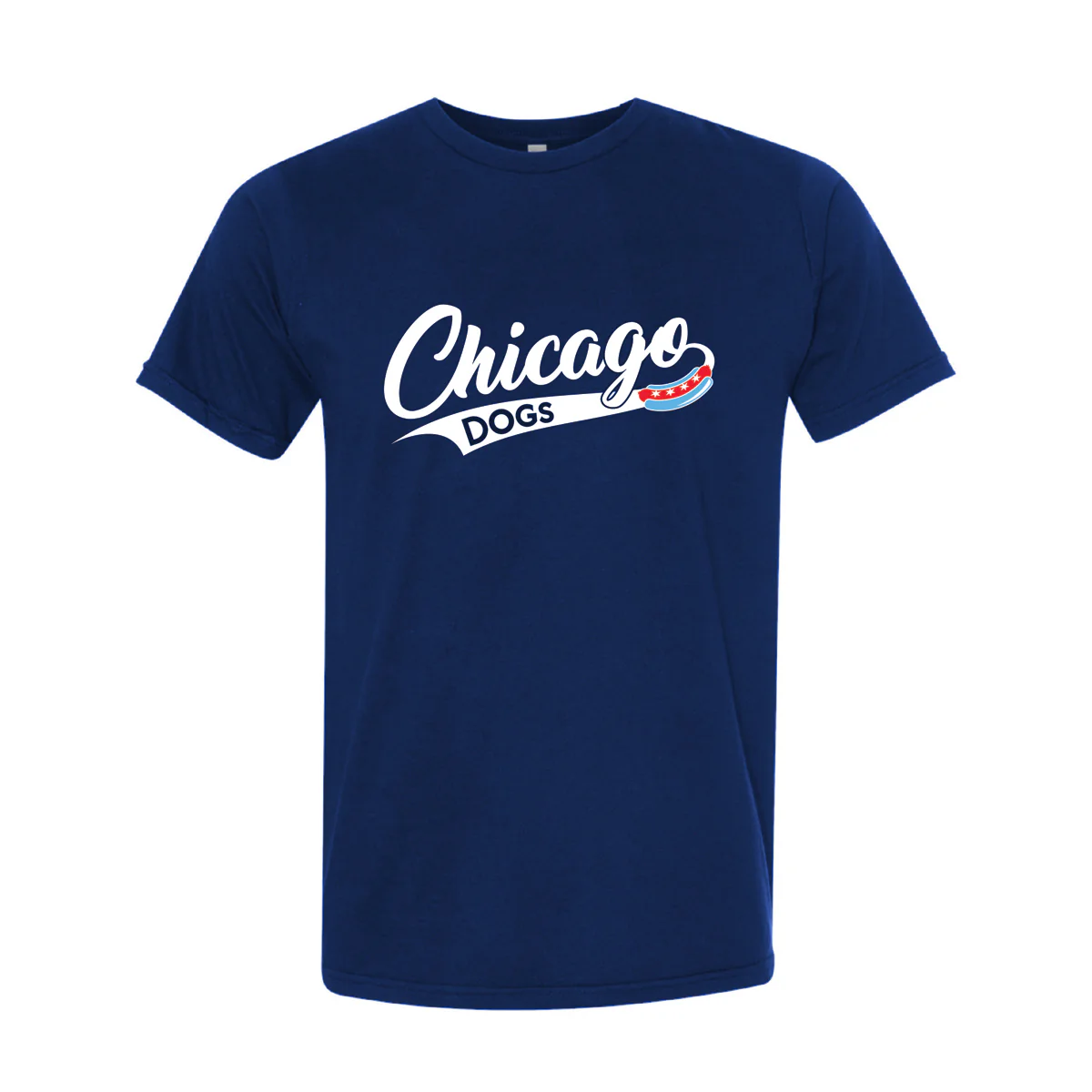 DOGS MEN'S SCRIPT LOGO SS TEE-NAVY