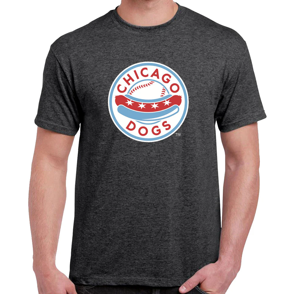 Chicago Dogs Circle Logo Tee-Dark Grey - Image 2