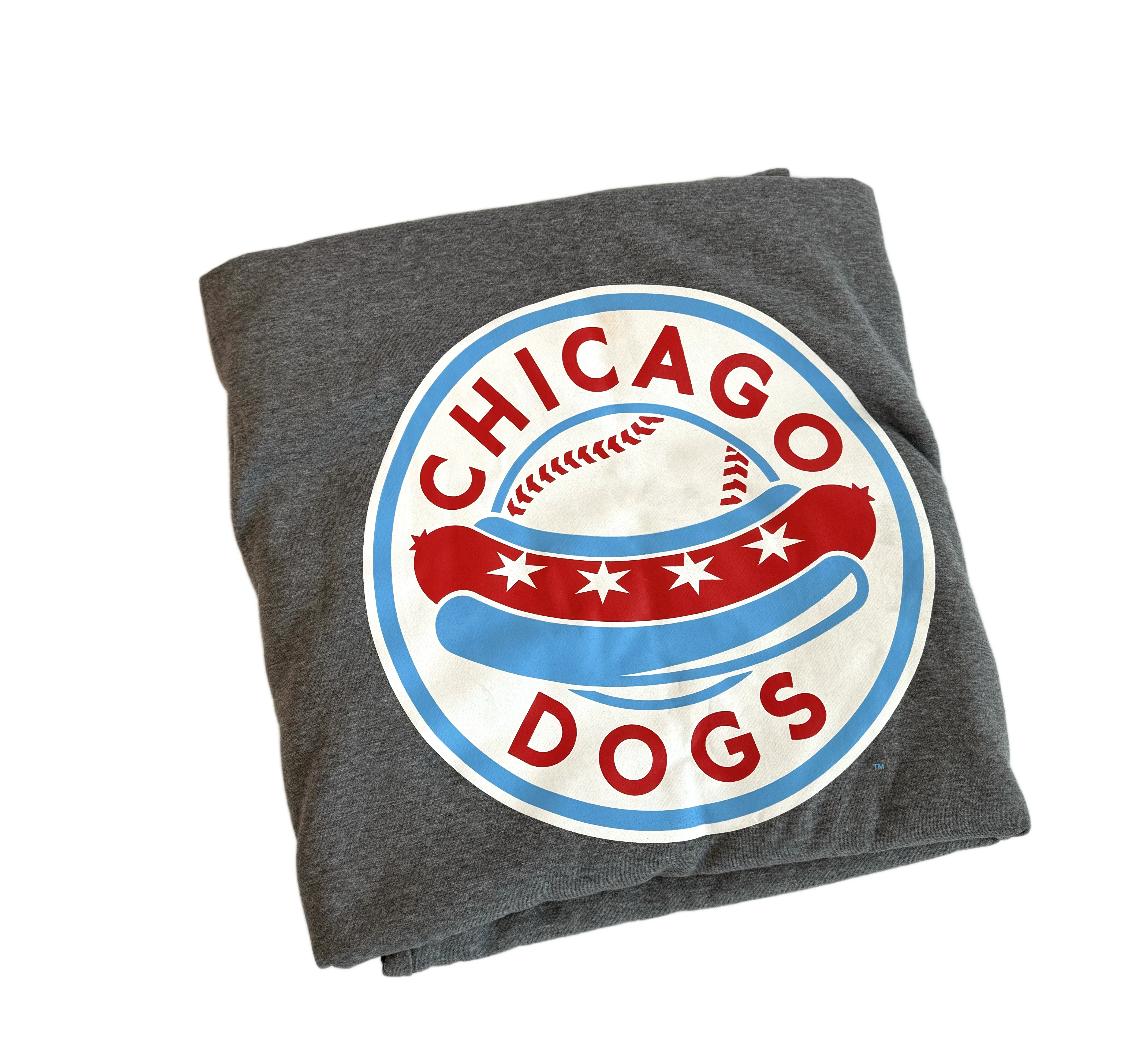Chicago Dogs Primary Logo Sweatshirt Blanket - Heather Grey - Image 2