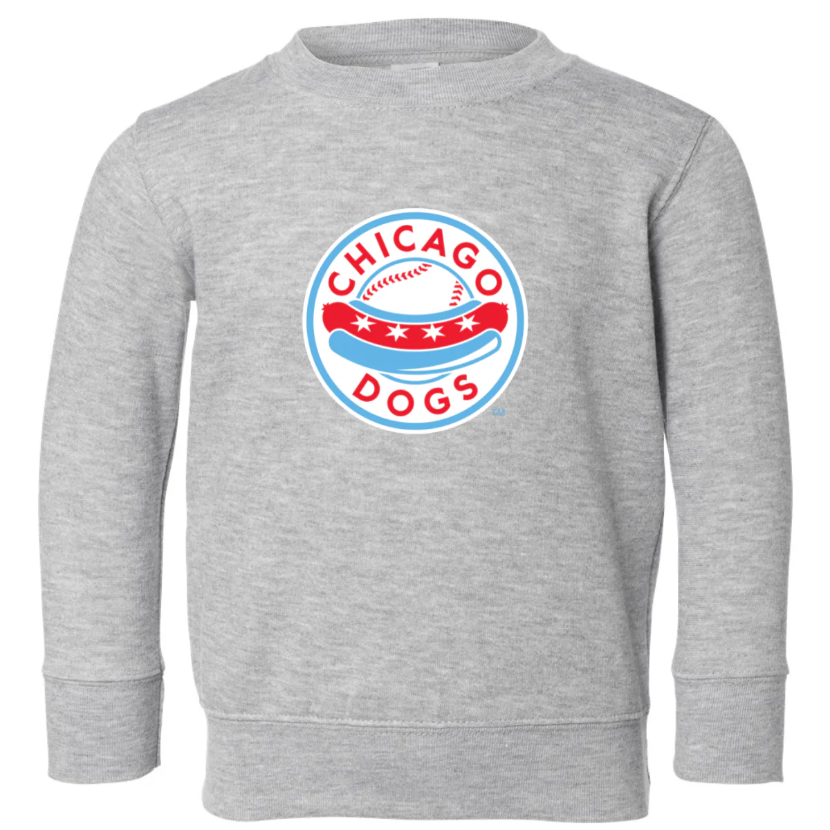 CHICAGO DOGS YOUTH CREW SWEATSHIRT CIRCLE LOGO - GREY