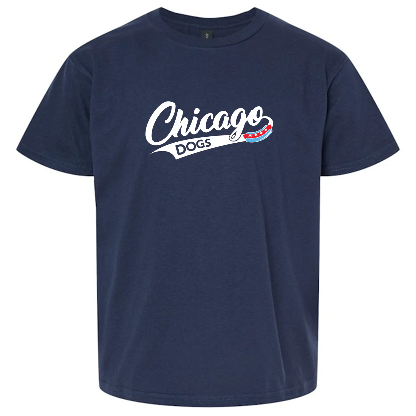 CHICAGO DOGS YOUTH CHICAGO SCRIPT SHORT SLEEVE TEE - NAVY