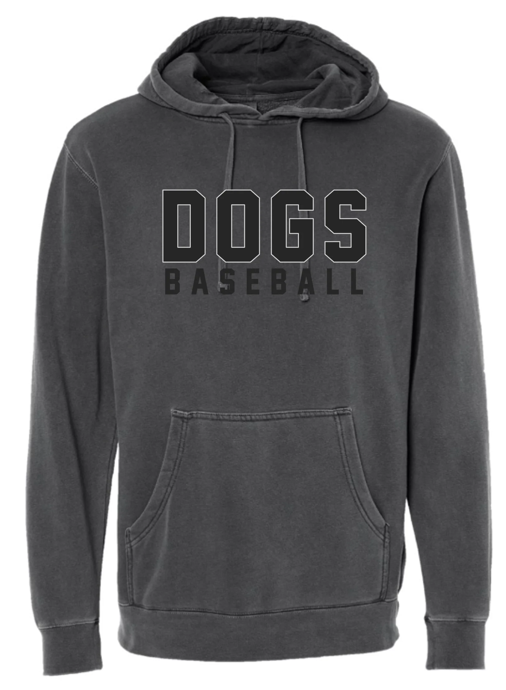 Dark Heather Grey Dogs Baseball Hoodie